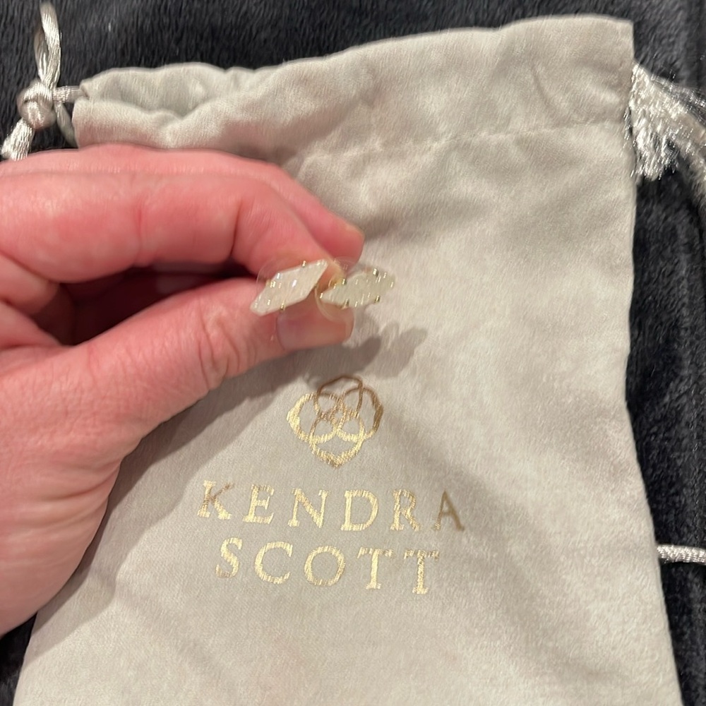 Kendra Scott Stud Earrings Drusy Gold